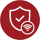 Icon depicting a shield and the WiFi symbol